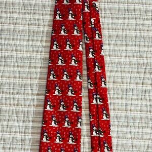JZ Richards Silk Hand Made In USA Snowman Tie